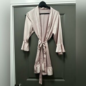 Pink blush robe one size with ruffle